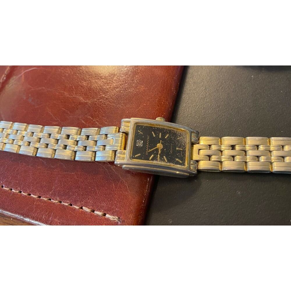 Women's 17mm Gold Tone Diamante Watch, Bracelet Band